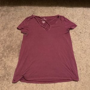 American Eagle Lace-Up Tee Shirt